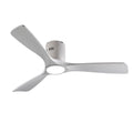52 Inch Mounting Type Solid Wood Ceiling Fan With Light Kit Dimmable LED, DC 6 Speed ,Remote Control Ceiling Fan  for Patio Living Room, Bedroom, Office,Indoor.(Matte White+Wood)