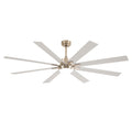 72 Inch  Ceiling Fan With Light Kit 3 Color  Dimmable LED, DC 6 Speed ,8 PCS Plywood Reversible Blades,Remote Control Ceiling Fan  for Patio Living Room, Bedroom, Office,Indoor.(Nickel)