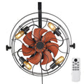 21 Inch Wall Mounted Fan with Light Remote 6 Speed E26 Socket No Bulb