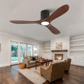52-inch recessed ceiling fan with light, remote control, solid wood blades, dimmable, reversible, quiet operation, power-off memory function, low-profile design. Suitable for bedrooms, patios, indoor/