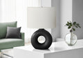 Lighting, 24'h, Table Lamp, Black Ceramic, Ivory / Cream Shade, Contemporary, Modern