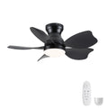 30' Small Kid's Low Profile Flush Mount Ceiling Fan Lighting with Remote Control for Small Children Room