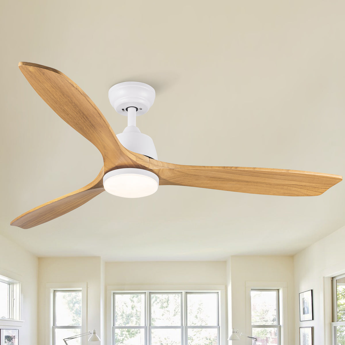 YUHAO 52 In. Integrated LED Ceiling Fan Lighting with Remote Control
