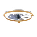 20' Ceiling Fans with Kit ,LED Light Source and Remote Control, 3000-6500K Dimmable Modern Flush Mount LED Fan Light, 6 Speeds, Quiet DC Motor For Living room, Bedroom,Kitchen----Matte White+WOOD