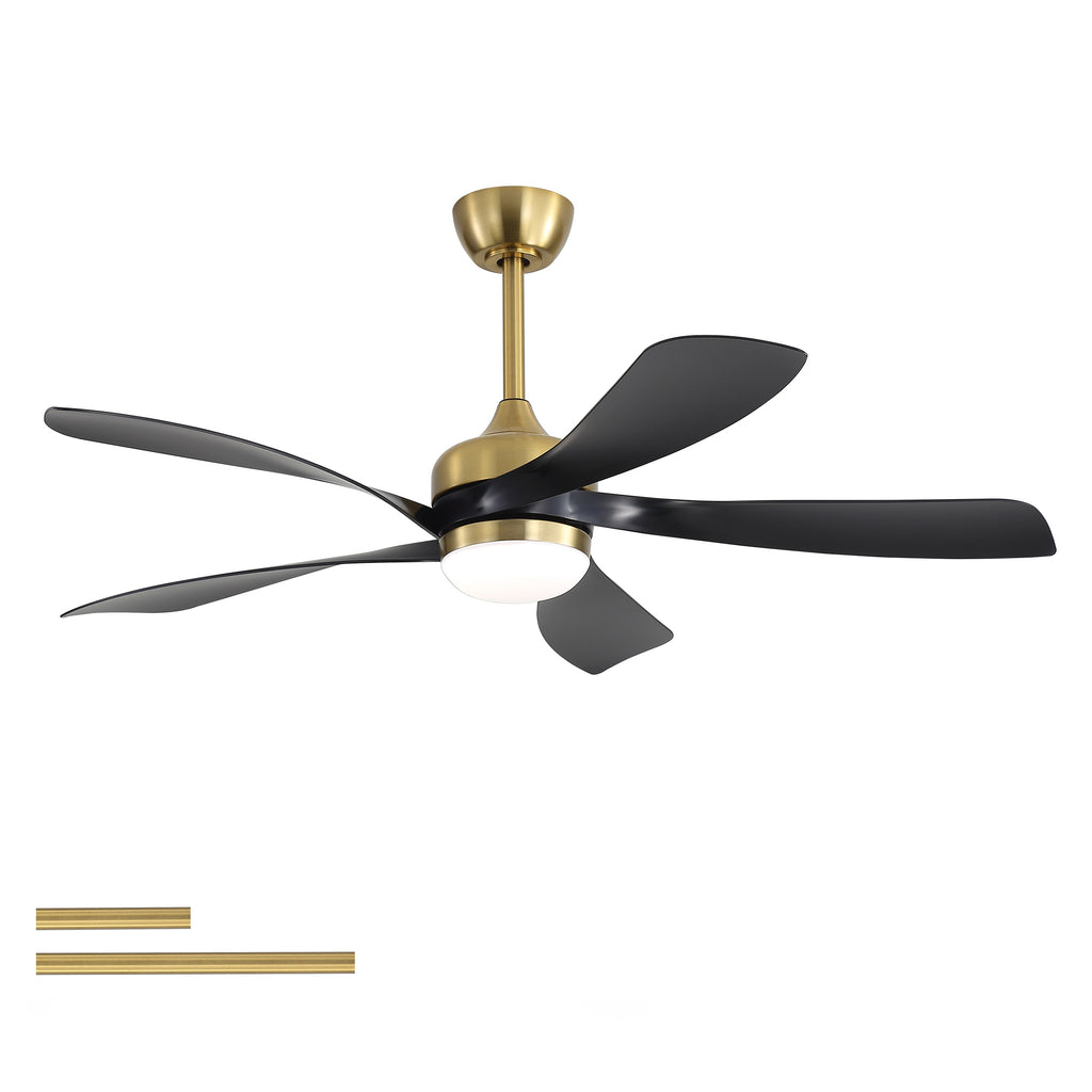 52' Ceiling Fan with Light ,Remote Control, Adjustable Dimmable Lighting & Silent DC Motor for Bedroom and Living Room