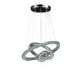 11.8' To 47.2' In Adjustable Height Eira Small Triple Hoop Modern Crystal Stainless Pure White Color Led Remote Control Dimmer Chandelier