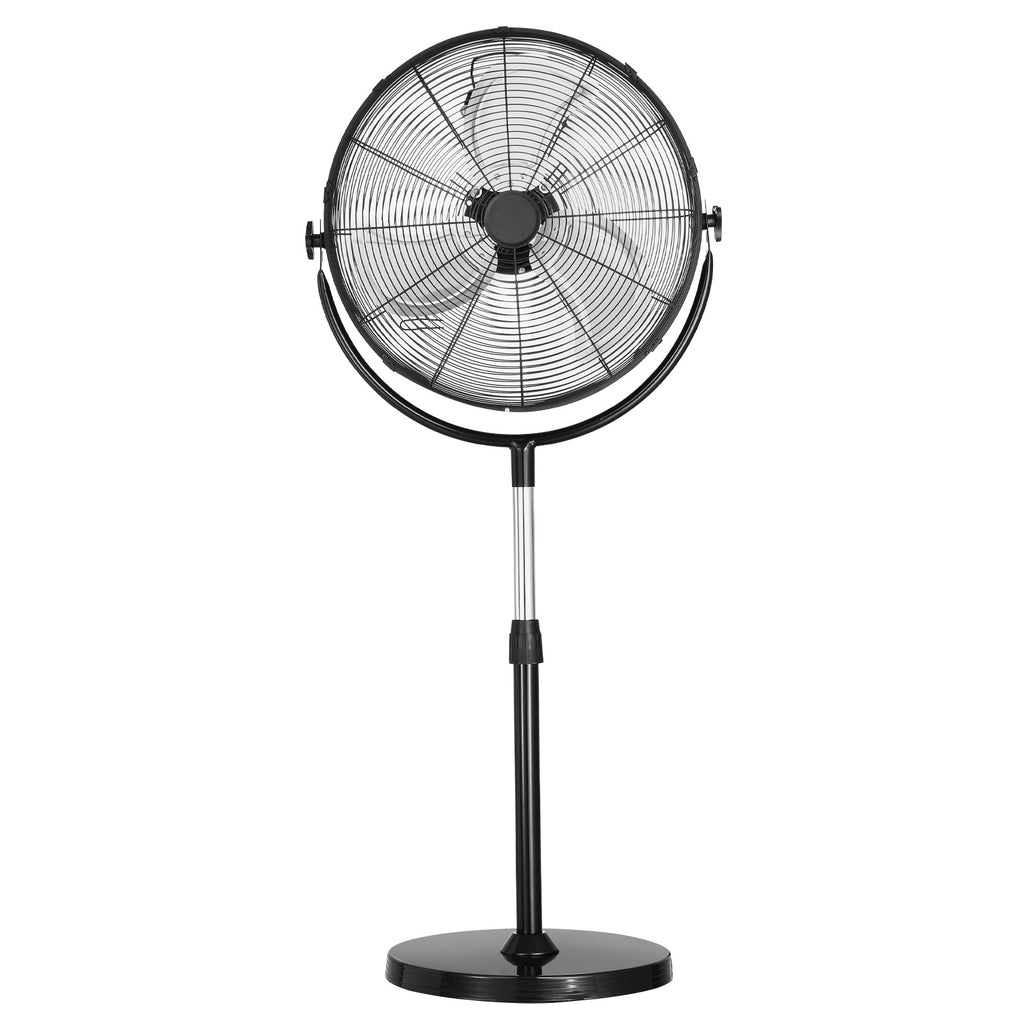 20' Industrial Pedestal Fan 3-Speed Fan 46.9 to 59.6 Inch Height Adjustable