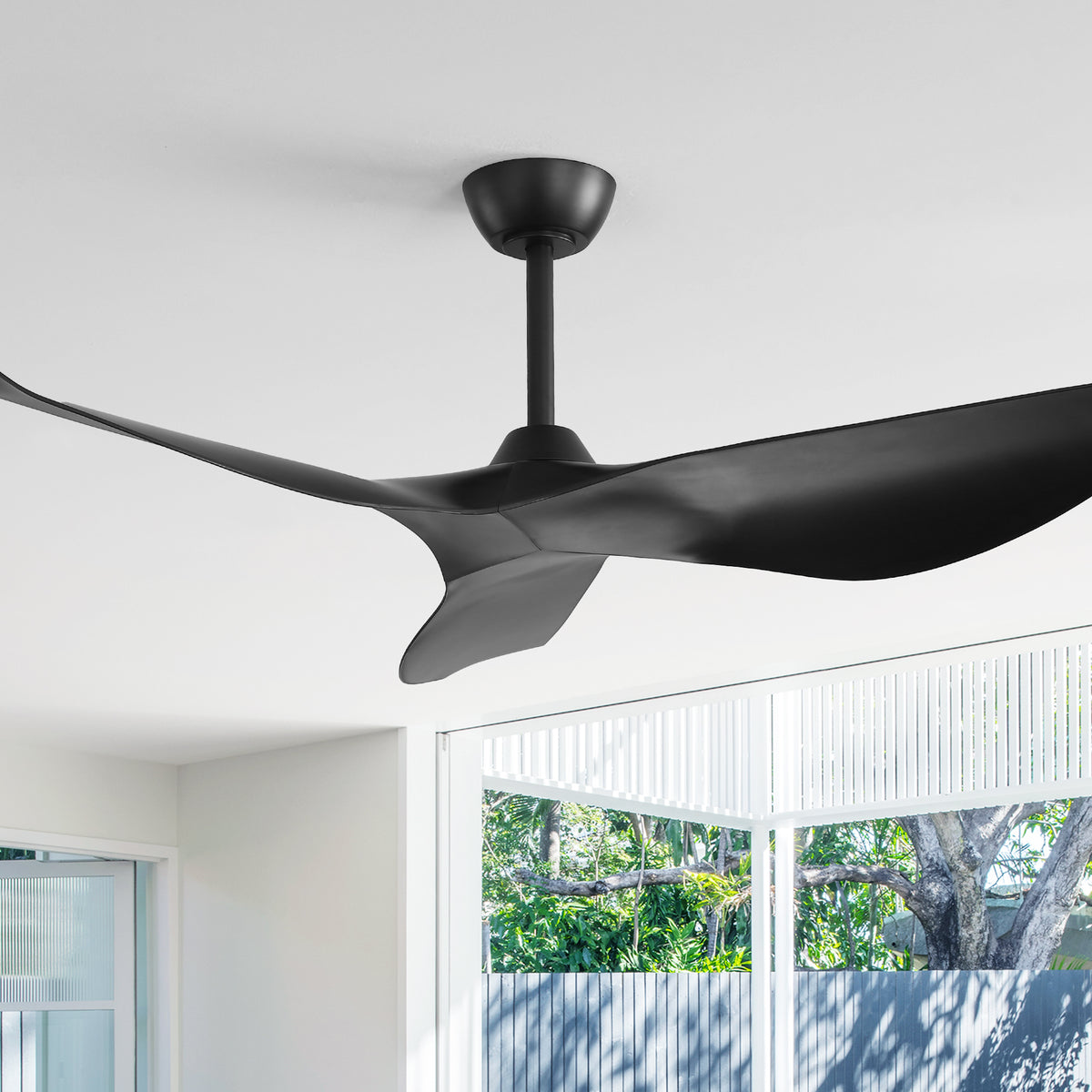 38-Inch Black Ceiling Fan Without Light,3 ABS Blades&Powerful DC Motor,1/4/8H Timer Function,Ideal For Living Room,Bedroom,Study Room,etc