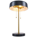 Obni Nordic Home Creative Romantic Warm Desk Bedside Table Lamp, Black Metal with White Inner Shade, 20-inch