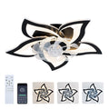 5 PCS Blades Ceiling Fan with Lights Remote Control, 24' Black, 6 Speeds 3 Light Color Low Profile Flush Mount Ceiling Fan for Kitchen Bedroom