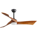 52 Inch Modern Wood Ceiling Fan with Black Finish and Reversible DC Motor