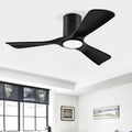 Ceiling Fan with Lights 42 Inch Flush Mount Ceiling Fan with Remote Control, ABS Blades Modern Outdoor Ceiling Fans for Bedroom/Farmhouse/Patio/Indoor, Quiet DC Motor