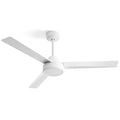 Farmhouse Style 52' Ceiling Fan Without Light with Remote Control, 3 ABS Blades, White Finish, Reversible DC Motor