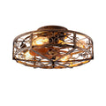 20'' Mounting Type Caged  Ceiling Fan with Lights and Remote Control  ,Reversible Motor, DC Remote Control,6 Speed Ceiling Fan,Timing Fan Lamp--NOT Included Bulbs(Antique Bronze)