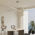 48' Modern LED Chandelier - Geometric 3-Arm Design, Adjustable Hanging, Sleek Metal Finish for Dining Room, Living Room & Office