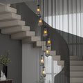 7 Light Dining Room Pendant Light, Large Chandelier Adjustable Hanging Line, Black Living Room Pendant Light, Foyer Chandelier, Stairwell Pendant Lights, Bedroom Chandeliers