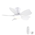 30 Inch Low Profile Flush Mount Ceiling Fan with Light, Ultra Quiet DC Motor, Reversible 6 Speed, 3 Color Dimmable LED, Remote Control & Timer, Modern Ceiling Fan for Bedroom Kids Room Small Space