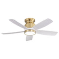 42 Inch Flush Mount Ceiling Fans with LED Light 22W and Remote Control 5 ABS Fan Blades for Bedroom Dining Room