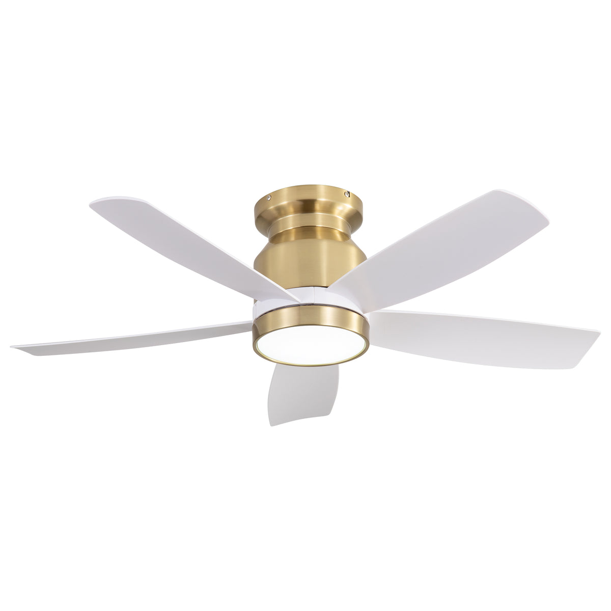 42 Inch Flush Mount Ceiling Fans with LED Light 22W and Remote Control 5 ABS Fan Blades for Bedroom Dining Room
