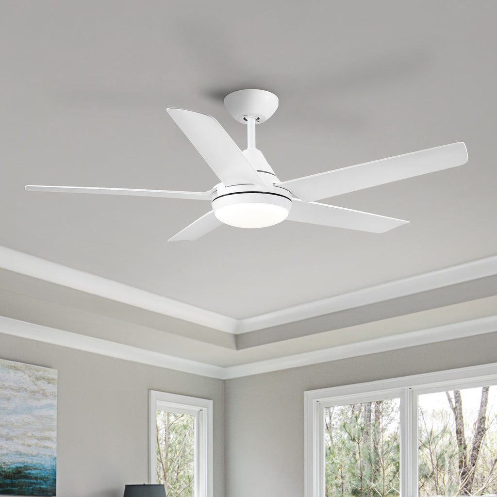48 In Integrated LED Ceiling Fan with White ABS Blade