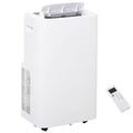 HOMCOM 12000 BTU Portable Air Conditioner for Rooms Up to 549 Sq.Ft., 4-in-1 Mobile AC Unit with Dehumidifier, Cooling Fan, Sleep Mode, Remote Control, 24H Timer, Window Installation Kit, White