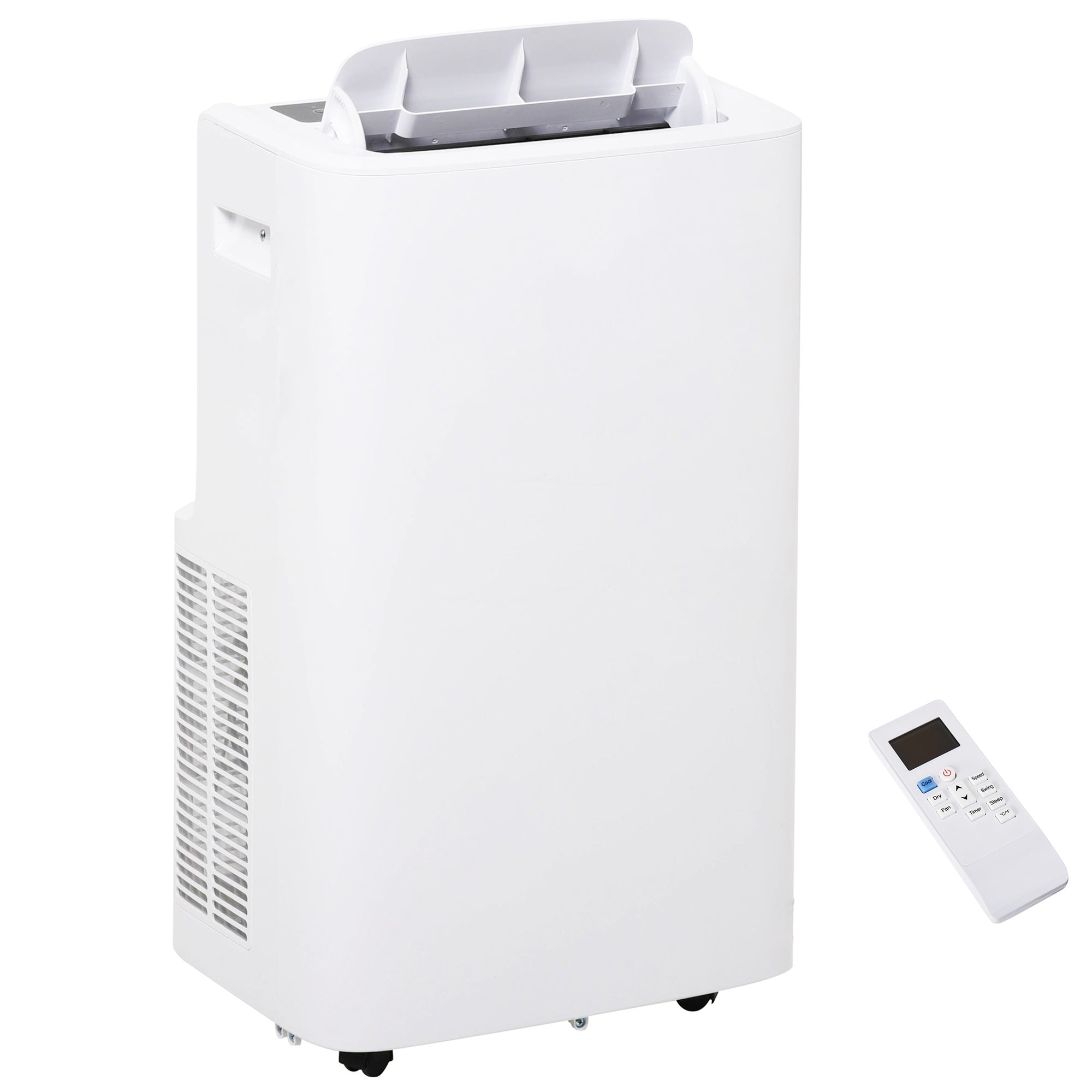 HOMCOM 12000 BTU Portable Air Conditioner for Rooms Up to 549 Sq.Ft., 4-in-1 Mobile AC Unit with Dehumidifier, Cooling Fan, Sleep Mode, Remote Control, 24H Timer, Window Installation Kit, White
