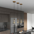 Modern Raindrop Pendant Lights, Pendant Lights for Kitchen Island, Brass Rod Dining Room Light Fixture, Clear Solid Raindrop Chandelier, Chandelier for Living Room Hallway,Not including Bulb