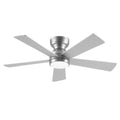 46 Inch 5 PCS Plywood Blades  Ceiling Fan With Light Kit 3 Color LED Light Source, DC 6 Speed ,Remote Control Ceiling Fan  for Patio Living Room, Bedroom, Office,Indoor.((SLIVER )