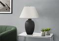 Lighting, 24'h, Table Lamp, Black Ceramic, Ivory / Cream Shade, Modern