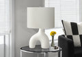 Lighting, 25'h, Table Lamp, White Ceramic, Ivory / Cream Shade, Contemporary, Modern