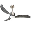 52' Ceiling Fan with LED Light Remote Control,Quiet DC Motor 6 Speed Levels,Adjust Height( 2 PCS Rod) Reversible Ceiling Fan, for Patio Living Room, Bedroom, Office,Indoor.(Nickel +Wood)