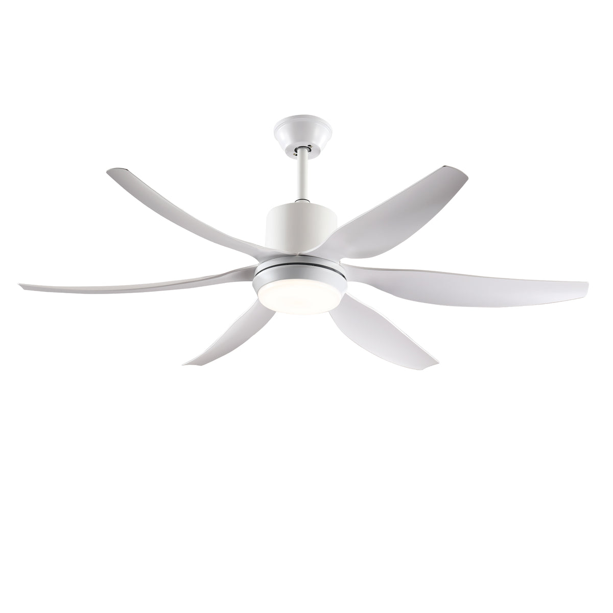 6 PCS ABS Blades  56 Ceiling Fan With Light Kit 3 Color LED Light Source, DC 6 Speed ,Remote Control Ceiling Fan  for Patio Living Room, Bedroom, Office,Indoor.(( White  )