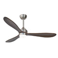 52' Ceiling Fan with Lights ,Remote Control, 3 PCS Solid Wood Quiet DC Motor  Ceiling Fans 6 Speed Levels,Reversible Ceiling Fan, for Patio Living Room, Bedroom--(Stain nickel )