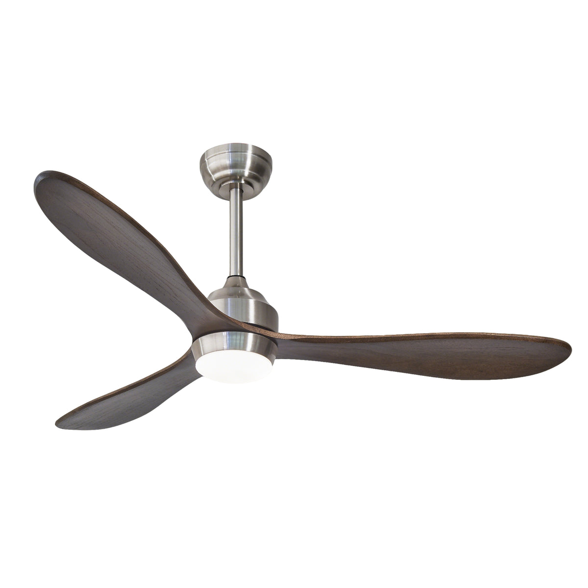 52' Ceiling Fan with Lights ,Remote Control, 3 PCS Solid Wood Quiet DC Motor  Ceiling Fans 6 Speed Levels,Reversible Ceiling Fan, for Patio Living Room, Bedroom--(Stain nickel )