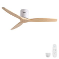 52 inch American Modern Cozy Vibrant Natural Style Solid Wood Low Profile Flush Ceiling Fan without Light
