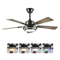 42' 5PCS  Plywood Blades Ceiling Fan with LED  Light 3000-6500K Dimmable,Quiet DC Motor  Ceiling Fans 6 Speed Levels,Reversible Ceiling Fan,for Patio Living Room, Bedroom, Office,Indoor.(Matte Black)