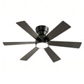 46' Flush Mount Ceiling Fan with Lights Remote Control,Quiet DC Motor 6 Plywood Blade Ceiling Fans 6 Speed Levels,Reversible Ceiling Fan, for Patio Living Room, Bedroom, Office,Indoor.((Matte Black  )