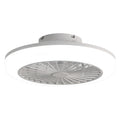 18 Inch Enclosed Ceiling Fan with Light and Remote, Flush Mount Bladeless Modern Low Profile Ceiling Fan for Bedroom Kitchen Dining Room