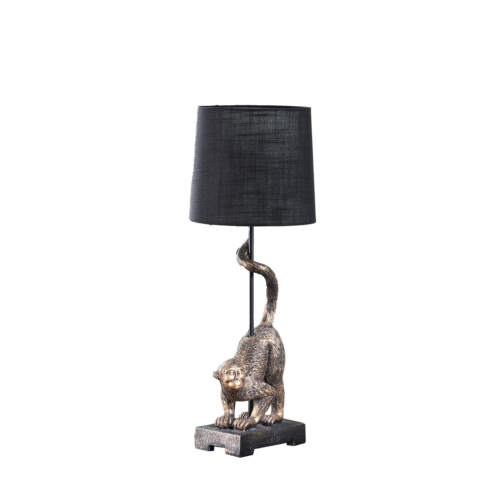 24' In Wildlife Old World Antique Bronze  Capuchin Monkey Polyresin Table Lamp