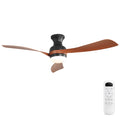 52-Inch Matte Black Ceiling Fan with Remote-Controlled LED Light, 3 ABS Blades, Reversible DC Motor, 6 Speeds, Dimmable, Flush Mount