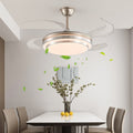 42 Inch 3 Tiers Design Modern LED Ceiling Fan with Light and Remote Control, Retractable Blades, Adjustable 6-Speed, Silent Operation DC Motor for Living Room, Bedroom, Dining Room