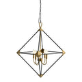 Modern 4-Light Metal Hanging Lantern Pendant Light Fixtures– Matte Black & Antique Gold Finish Lantern Chandeliers (E12 Bulbs Not Included)