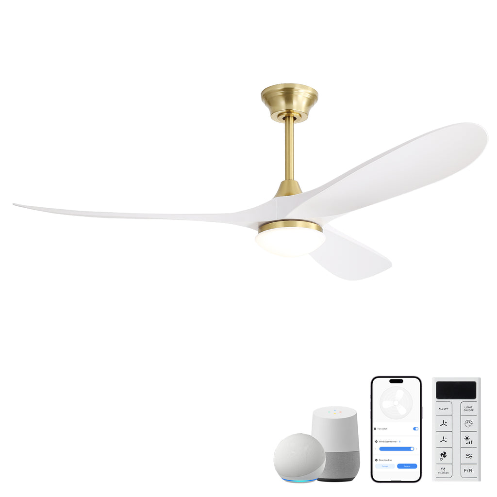60-Inch Smart Ceiling Fan with Light, Smart App & Remote Control,DC Motor,1H/4H/8H Timer, Ideal for Large Spaces