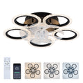20'' Modern Ceiling Fan with Lights Remote Control.Black, 6 Speeds 3 Light Color Low Profile Flush Mount Ceiling Fan for Kitchen Bedroom