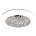 Modern Bladeless Ceiling Fan with Light and Remote Control, White Blades/White Body, ABS Material, 18 Inch for Bedroom Kitchen Dining Room