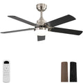 42 Inch Ceiling Fan 5 Blades Noiseless Reversible Dc Motor Remote Control With Led Light