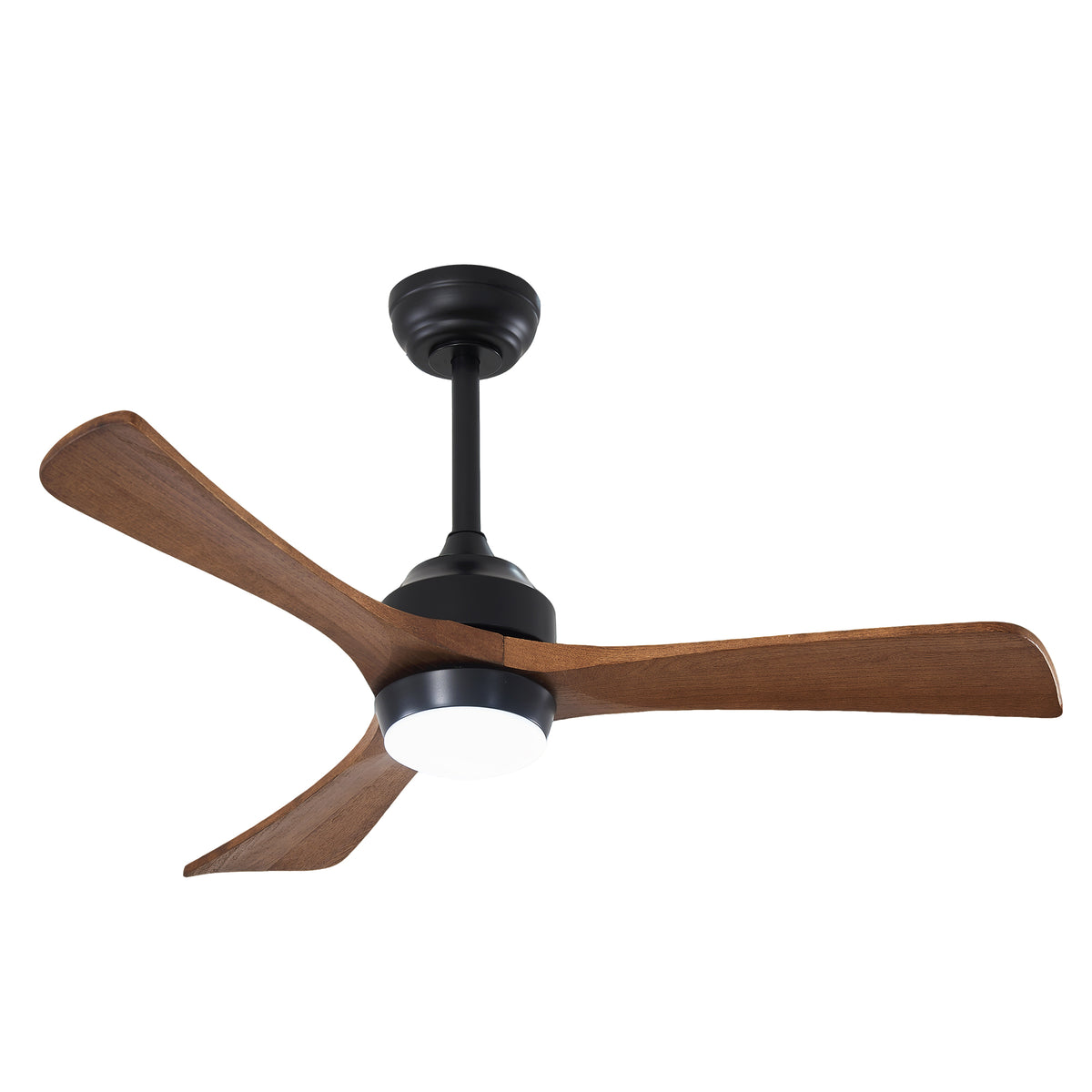 42' Solid Wood Blades Ceiling Fan with Lights Remote Control,Quiet DC Motor 3 Blade Ceiling Fans 6 Speed Levels,Reversible Ceiling Fan, for Patio Living Room, Bedroom, Office,Indoor.(Matte Black)