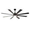 72 Inch 8 PCS Plywood Reversible Blades  Ceiling Fan With Light Kit 3 Color  Dimmable LED, DC 6 Speed ,Remote Control Ceiling Fan  for Patio Living Room, Bedroom, Office,Indoor.(Matte Black )