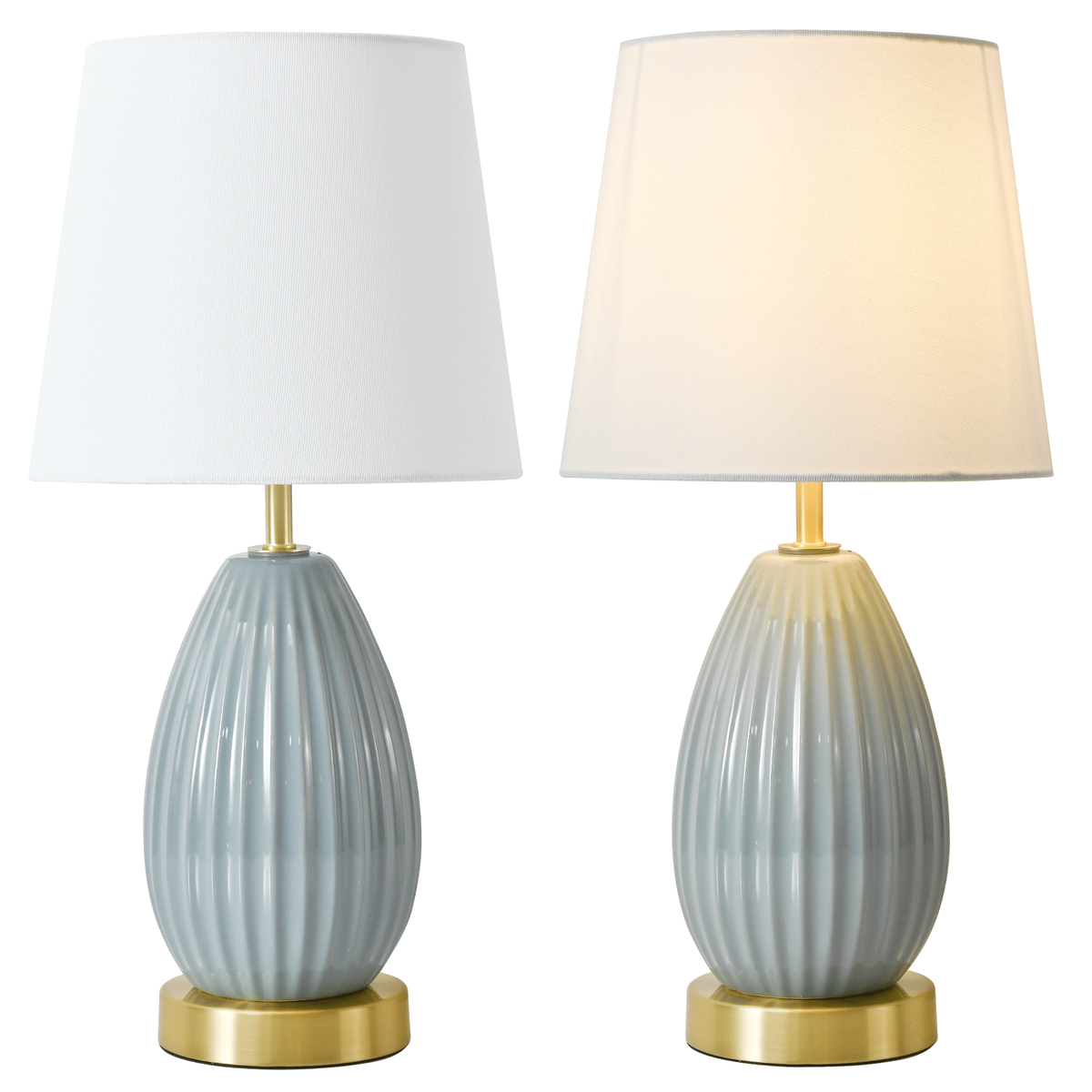 18-Inch Table Lamp Set of 2 with E26 Socket, 60W Max, Bedside Nightstand Lamps for Living Room Bedroom Kid's Room (Bulbs Excluded)