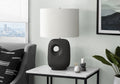 Lighting, 26'h, Table Lamp, Black Ceramic, Ivory / Cream Shade, Contemporary, Modern